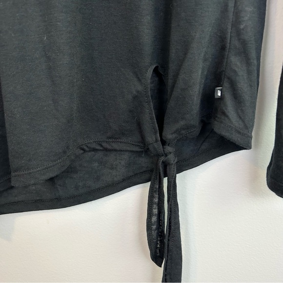 NWT Marika Long Sleeve Lightweight Tie Waist Black Top Size Large - Picture 6 of 9